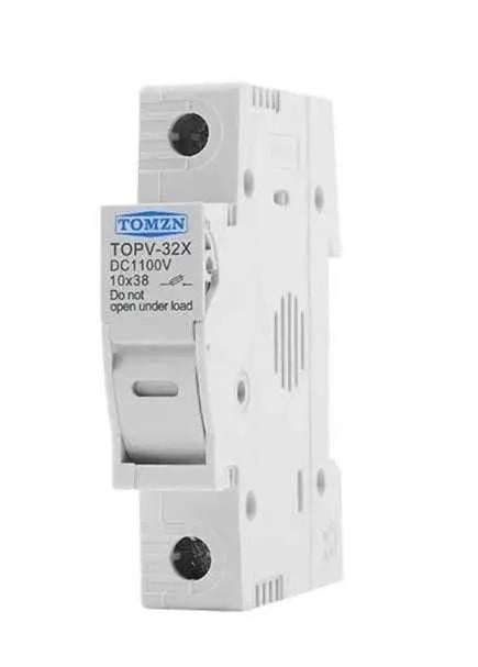 Держатель предохранителя на DIN рейку для солнечных панелей 10х38 мм