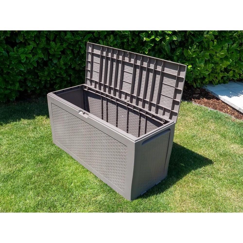 Ящик-скринька садова Keter Samoa Rattan Box 270 л Капучино (247468) - фото 3
