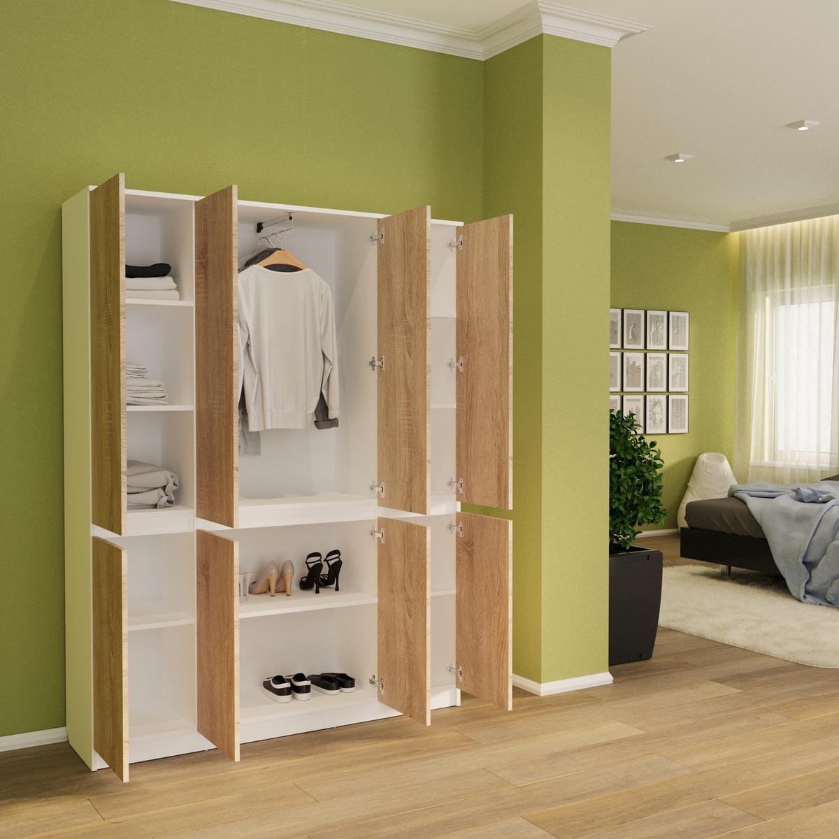 Шкаф Смузи Мікс Меблі 1860х1400х380 мм Сонома - фото 2 Шкаф Смузи Мікс Меблі 1860х1400х380 мм Сонома - фото 2