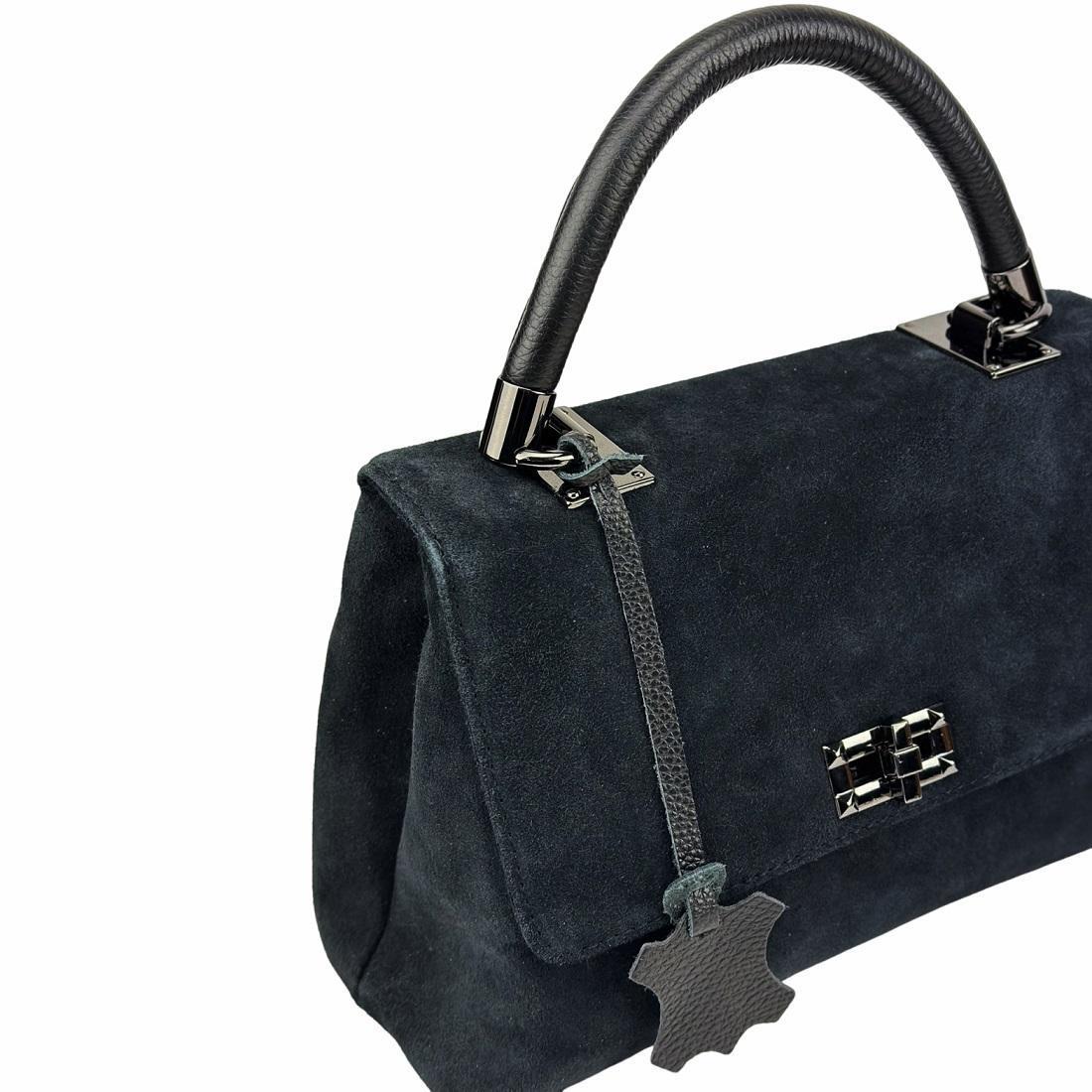 Сумка жіноча замшева Firenze Italy F-IT-7856A із замком Чорний (2656558953) - фото 7 Сумка жіноча замшева Firenze Italy F-IT-7856A із замком Чорний (2656558953) - фото 7