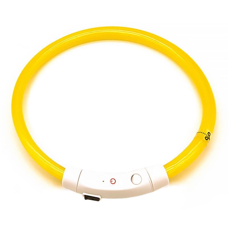 Ошейник светодиодный Lesko L-18 USB L Yellow