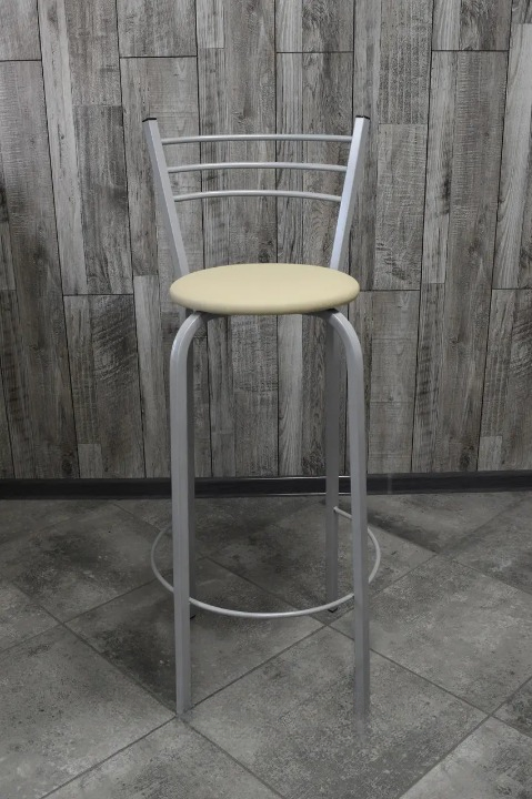 Барний стілець металевий 35х107 см Світло-бежевий/Сірий (28373963)