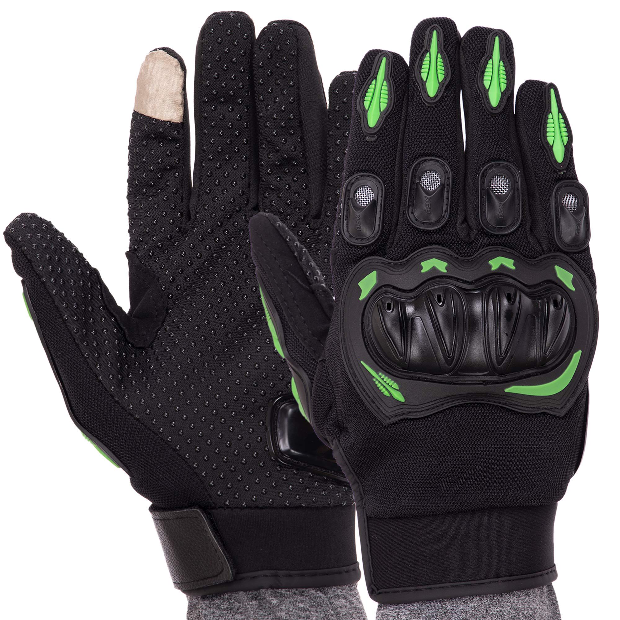 Мотоперчатки SP-Sport PM-12 Черный-зеленый 2XL