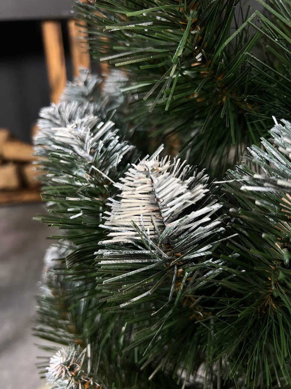 Штучна ялинка Снігова королева 1 м з білими кінчиками Зелений (YA678252) - фото 2 Штучна ялинка Снігова королева 1 м з білими кінчиками Зелений (YA678252) - фото 2