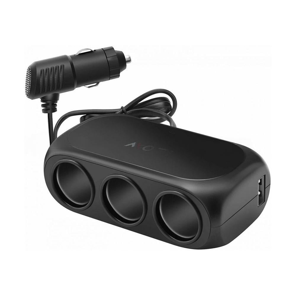 Зарядное устройство автомобильное тройник D23 Black (2122)