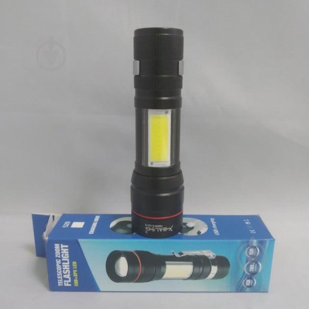 Фонарь ручной аккумуляторный светодиодный X-Balog BL-520 T6 COB USB Black