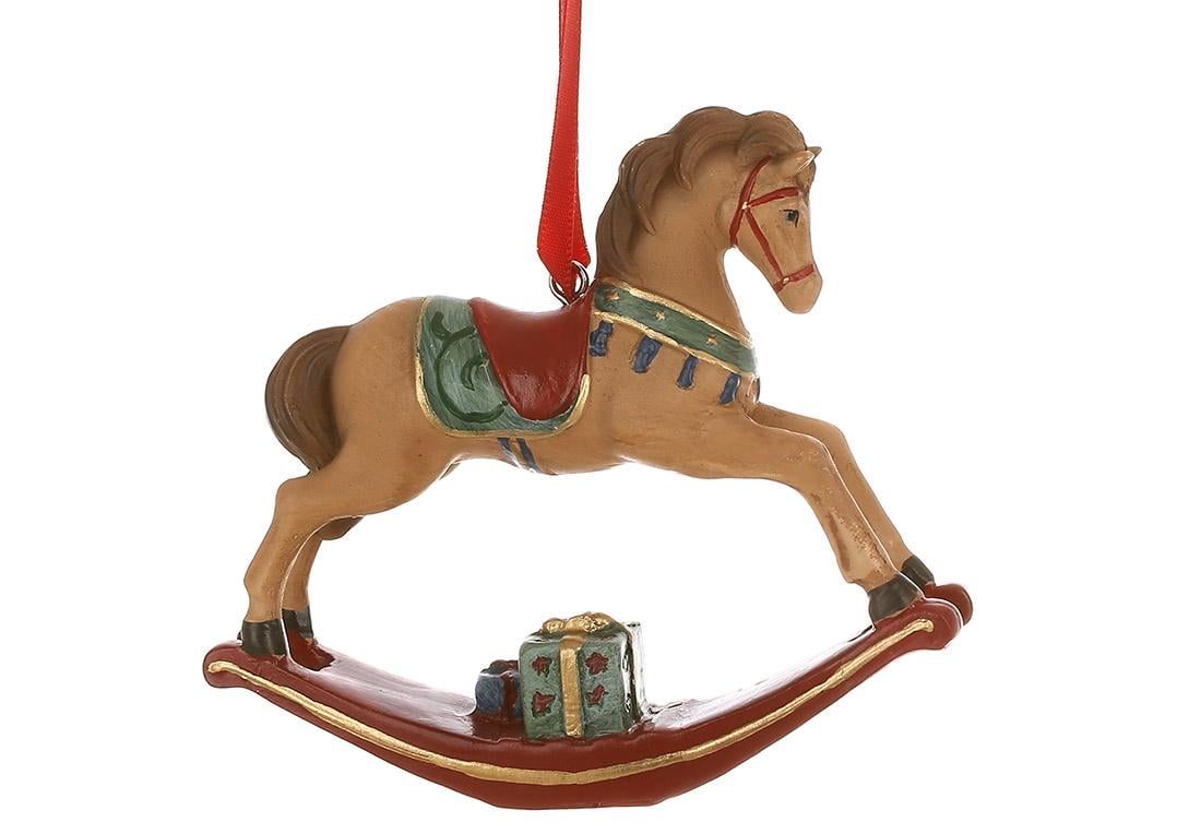 Подвеска новогодняя декоративная BonaDi Лошадка качели 8,5 см (838-559)