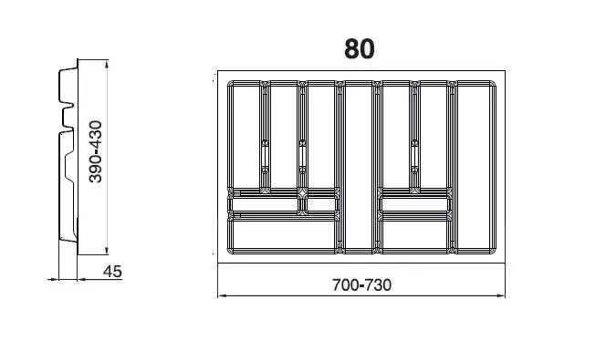Лоток Rejs для кухонных приборов мебельный кухонный 730х490 Серый - фото 2 Лоток Rejs для кухонных приборов мебельный кухонный 730х490 Серый - фото 2