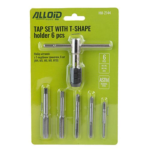Набор метчиков с Т-образным держателем Alloid M4 M5 M6 M8 M10 (НМ-2144)
