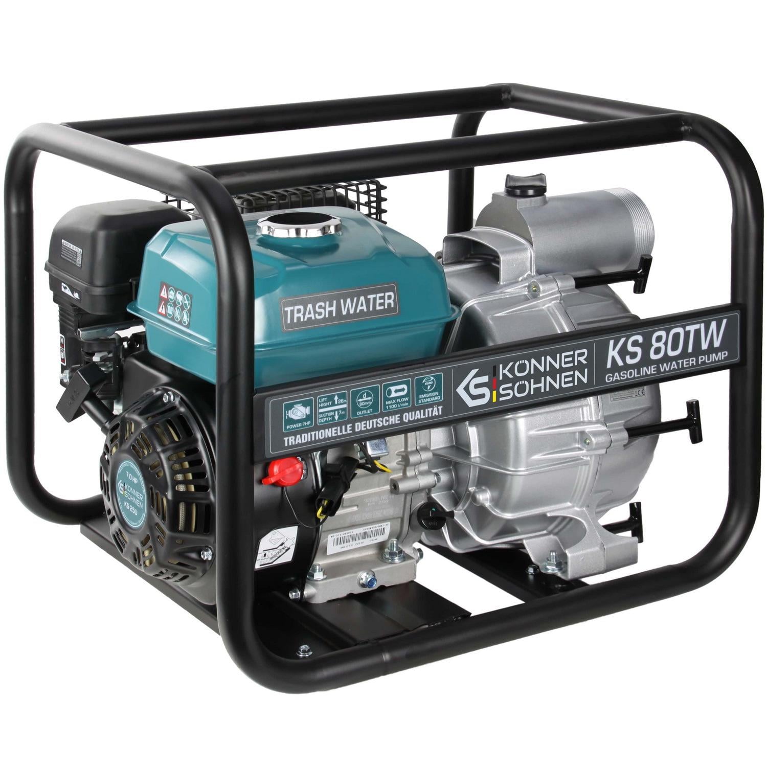 Мотопомпа бензинова/газова Konner&Sohnen KS 80TW KS80TW для брудної води (229732)