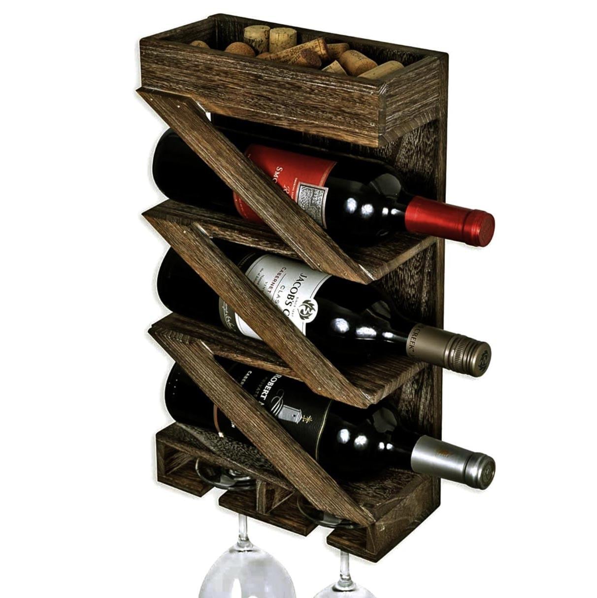 Полка для вина настенная из дерева Мито Мокко (ПНК-001710)
