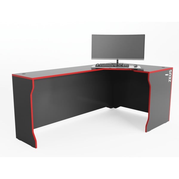 Комп'ютерний стіл Zeus-Game Revolver 1 Чорний/Червоний (64c0cd79f2407706c1386c53)