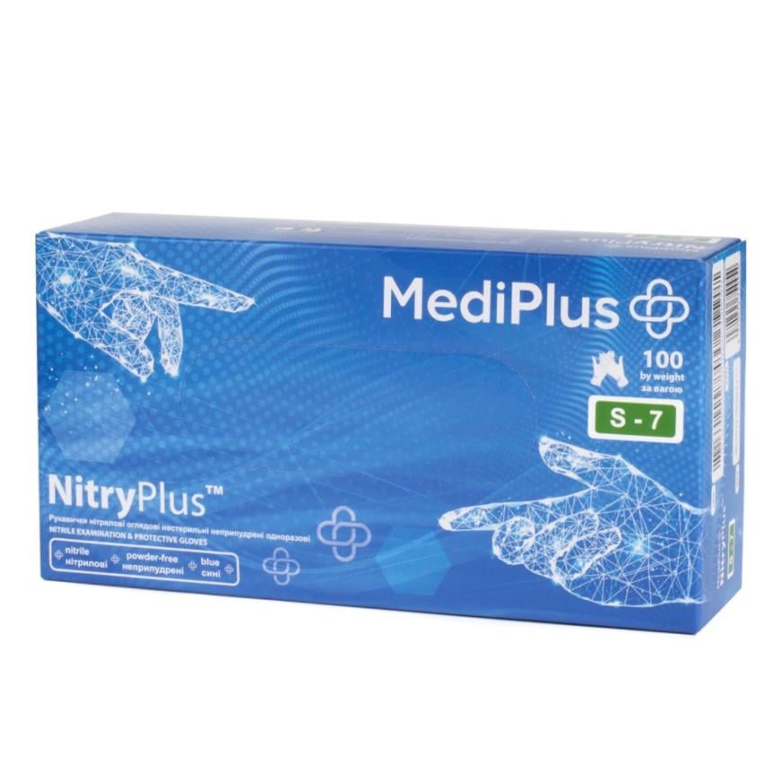 Перчатки нитриловые MediPlus NitryPlus 3,7 г S 100 шт. Синий (31587923)