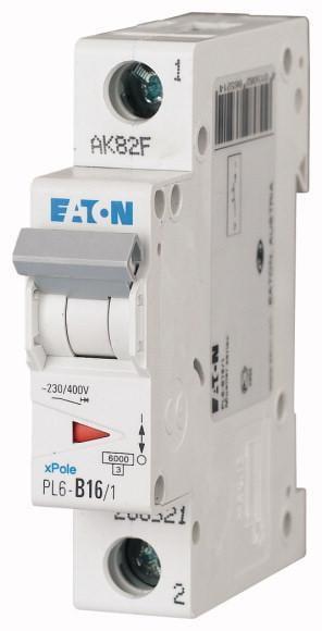 Автоматический выключатель Eaton PL6-B16/1 характеристика-B 1P 16А (286521)