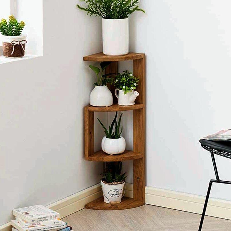 Полка настенная угловая из дерева Тавера Мускат (УНП-002807)