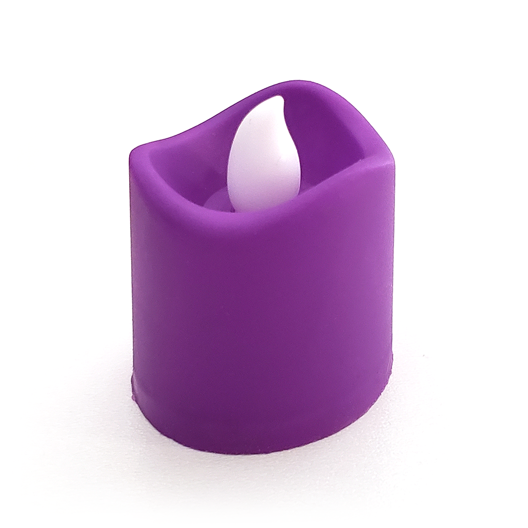 Свеча электронная с LED-подсветкой декоративная на батарейках 37х45 мм Фиолетовый (1690143269)