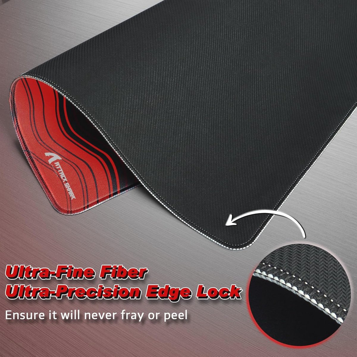 Килимок для миші ігровий Attack Shark Cm02 450х400х4 мм Black/Red - фото 5 Килимок для миші ігровий Attack Shark Cm02 450х400х4 мм Black/Red - фото 5