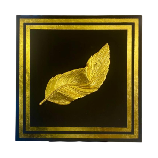Картина ручной работы Zilini 8888 Золотое Перо 100x100 см (27386815)