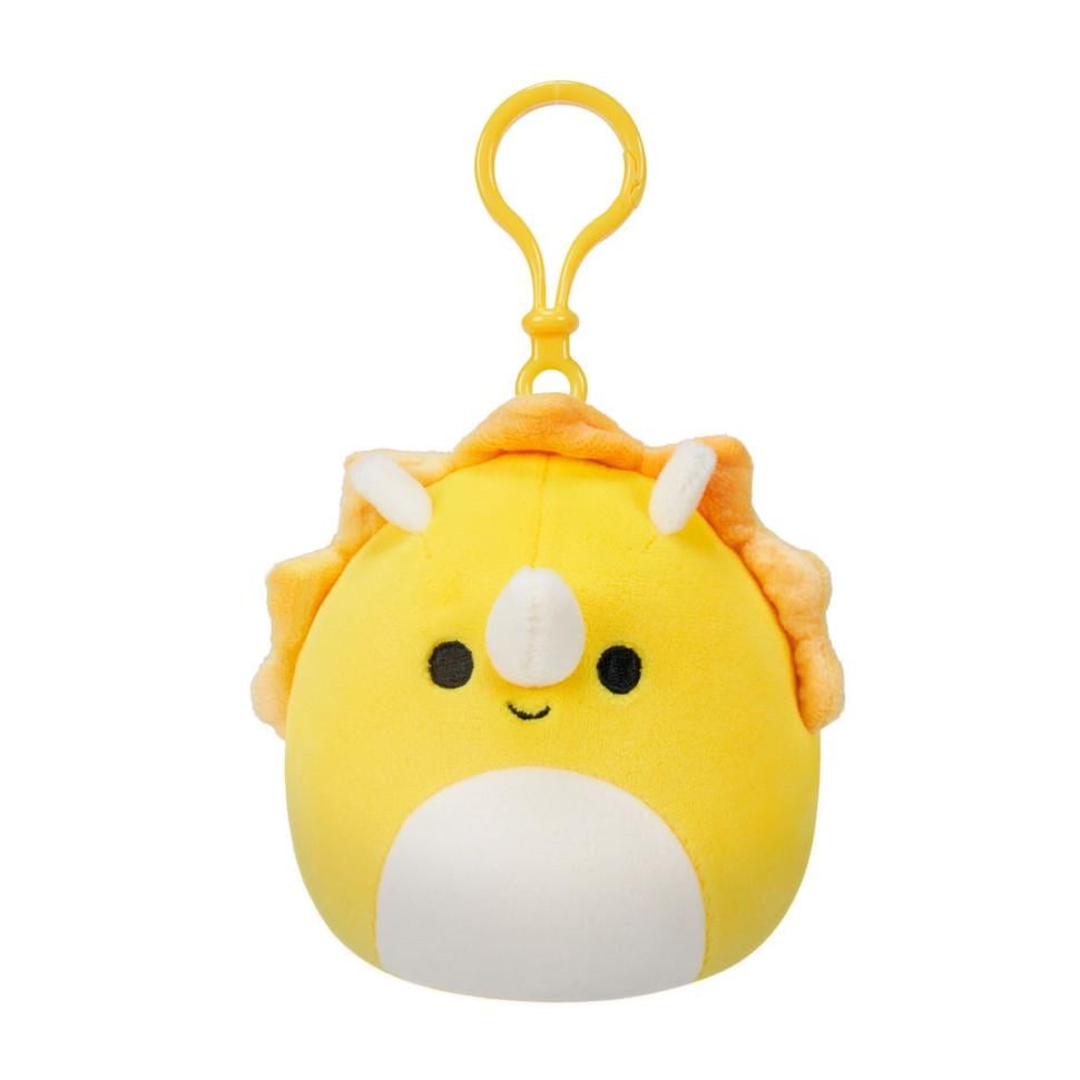 Мягкая игрушка Squishmallows Трицератопс на клипсе 9 см Розовый (IY-189-Y-300)