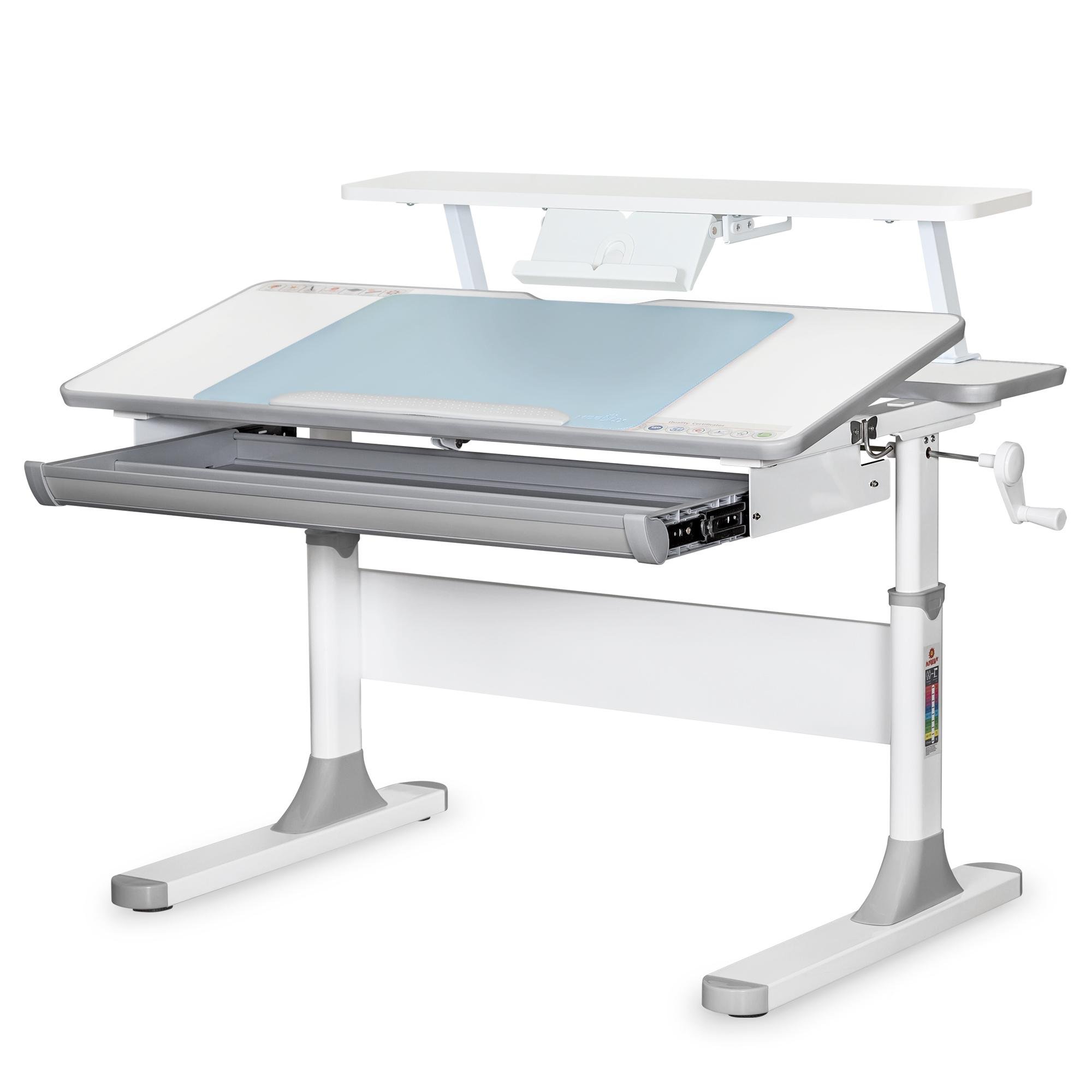 Парта-трансформер шкільна Mealux Edmonton Multicolor дитяча з полицею S50 Сірий (8720643)