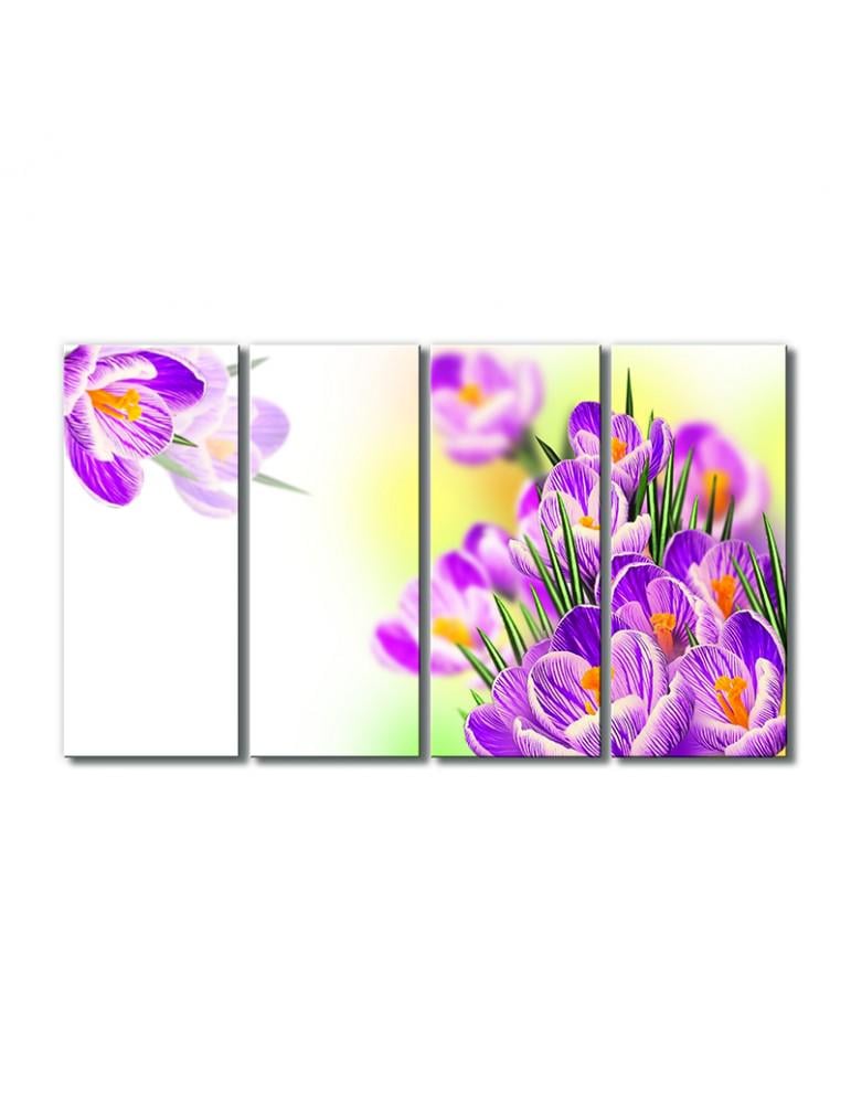 Картина модульная Рябенькие крокусы 4 модуля 90x135 см