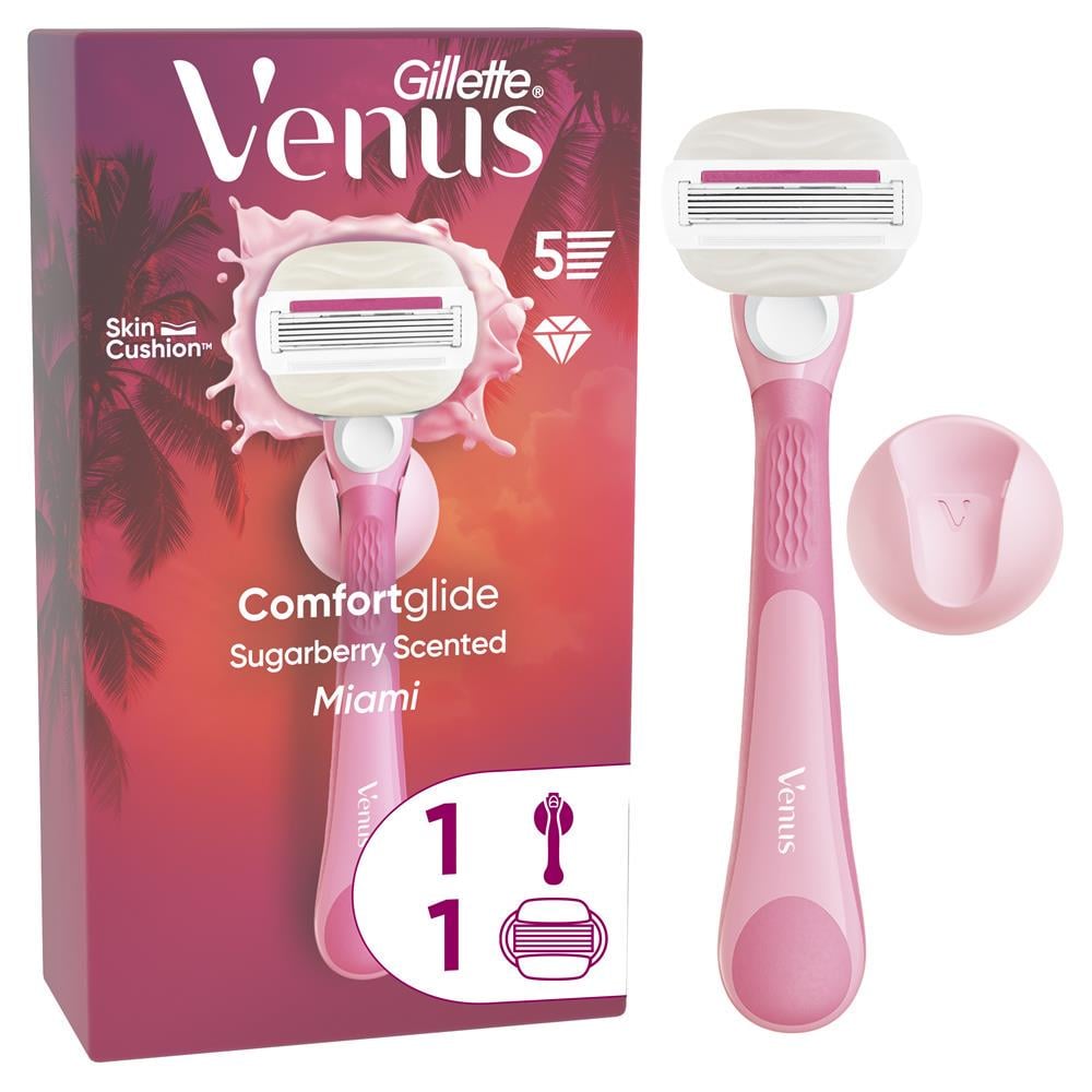 Станок для бритья женский GILLETTE Venus ComfortGlide Sugarberry Miami Vibes со сменной кассетой (31158931)