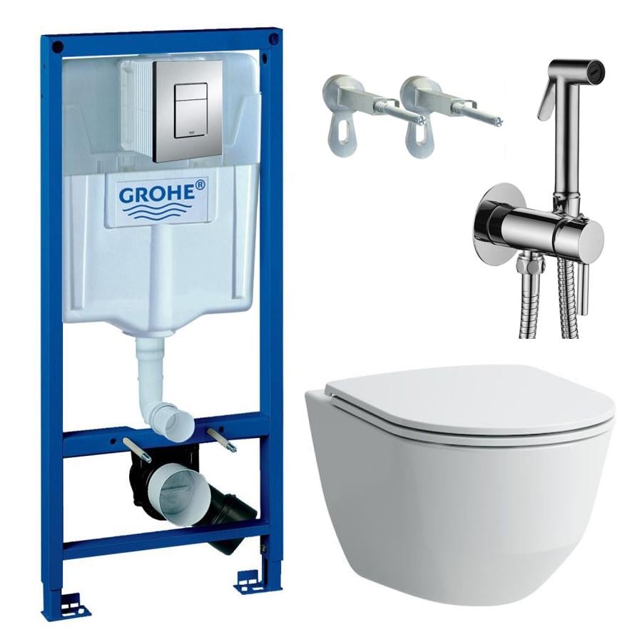 Комплект инсталляции Grohe H8669570000001_38772001_ZDUP110CR с унитазом кнопка Хром (158212)