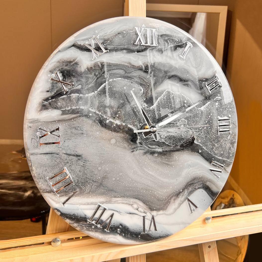 Часы настенные круглые из эпоксидной смолы EPOXY M130 75x75 см