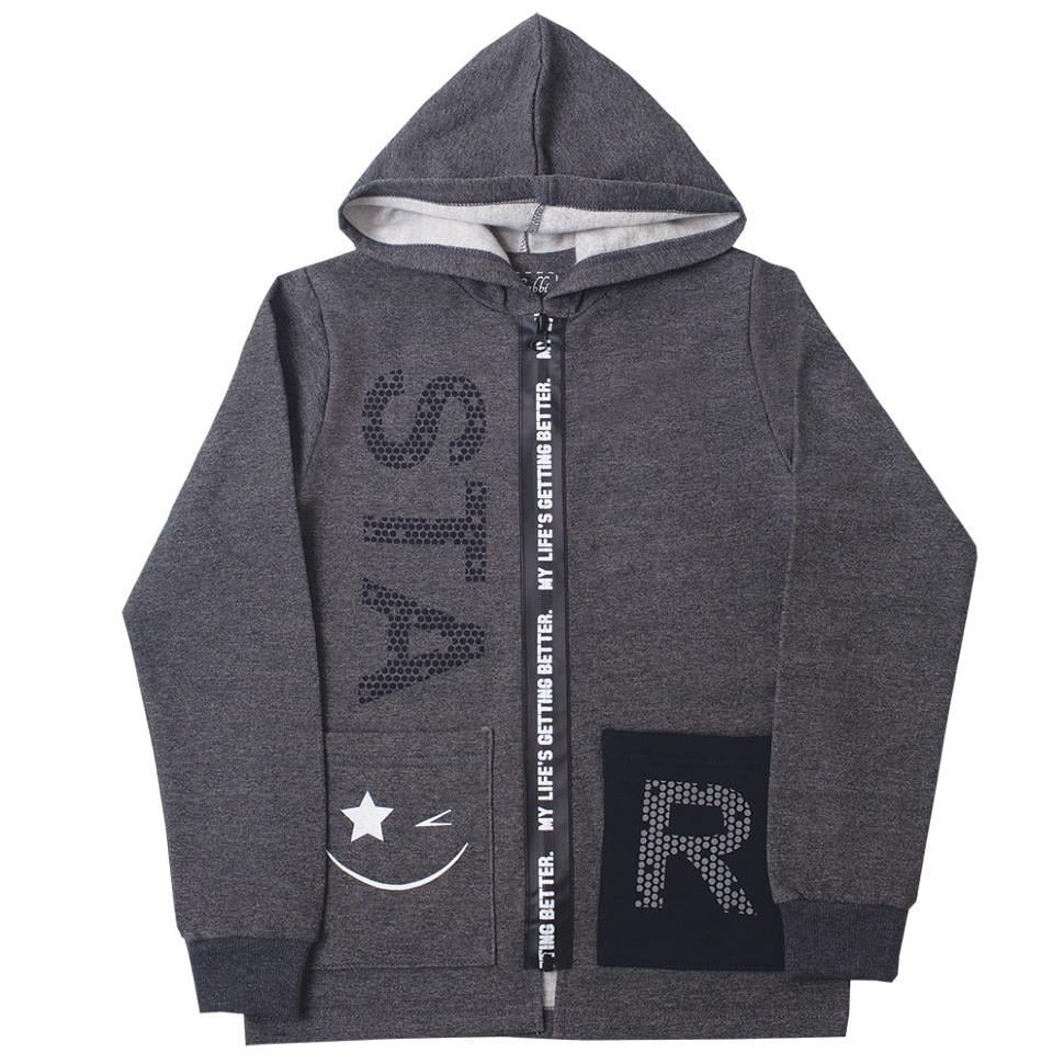 Кофта детская для девочки на змейке Gabbi KR-18-18 Звездная 128 см Антрацит (11425)