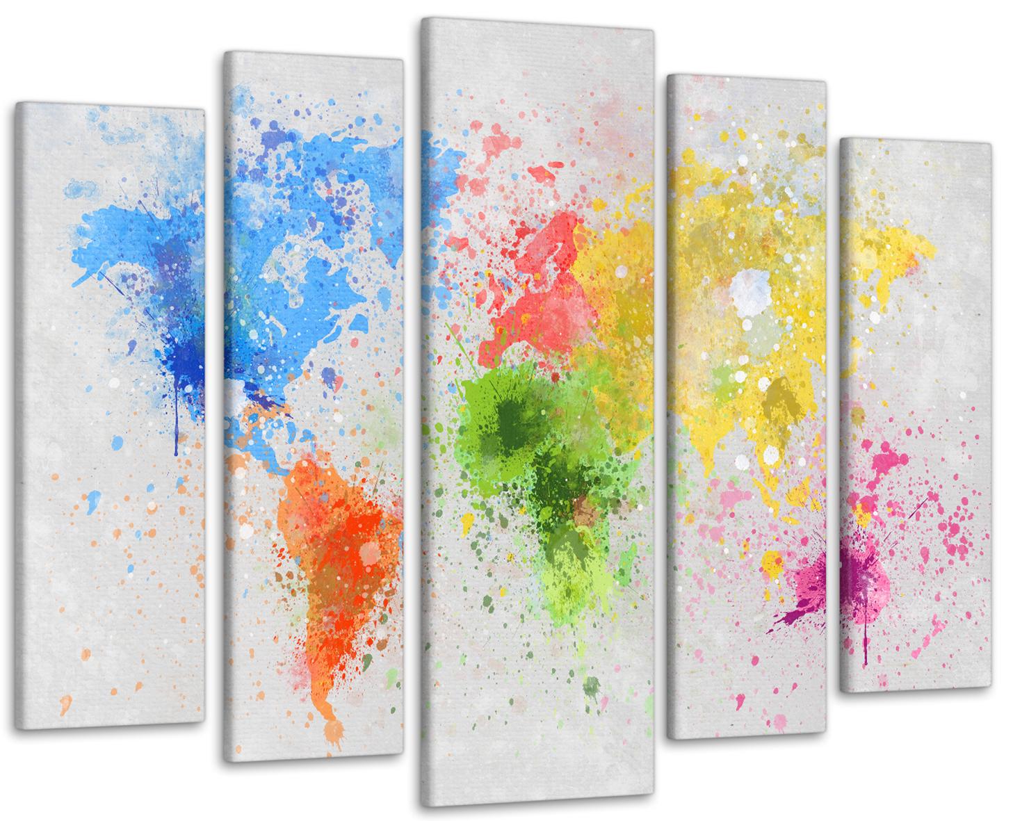 Картина модульная Карта мира Абстракция 99х140 см (Art-279_5)