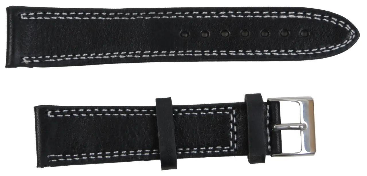 Ремінець для годинника Mykhail Ikhtyar шкіряний 18 мм Чорний (S699-20-1S black) Ремінець для годинника Mykhail Ikhtyar шкіряний 18 мм Чорний (S699-20-1S black)