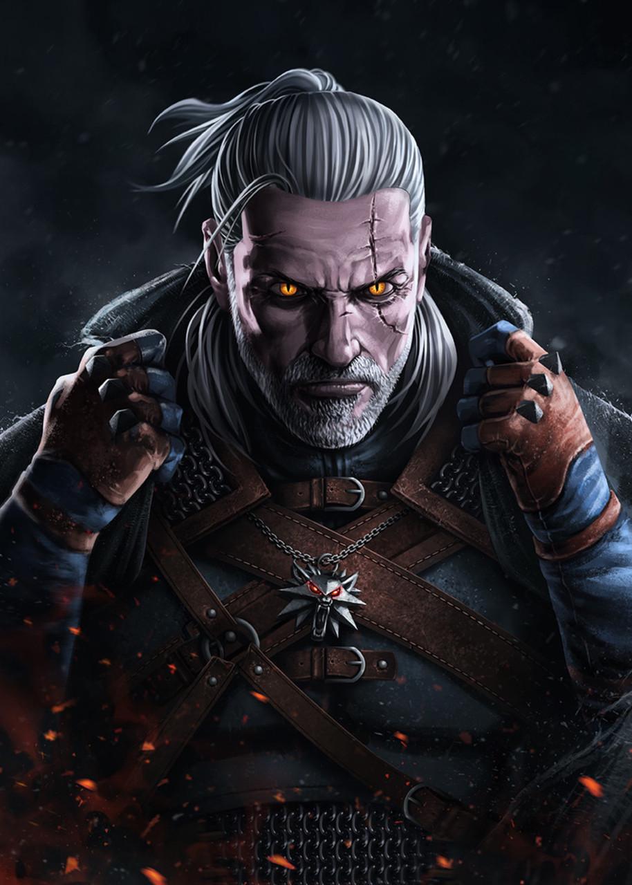 Картина постер Gee! The Witcher Ведьмак Геральт из Ривии 40х60 см TW.09.147