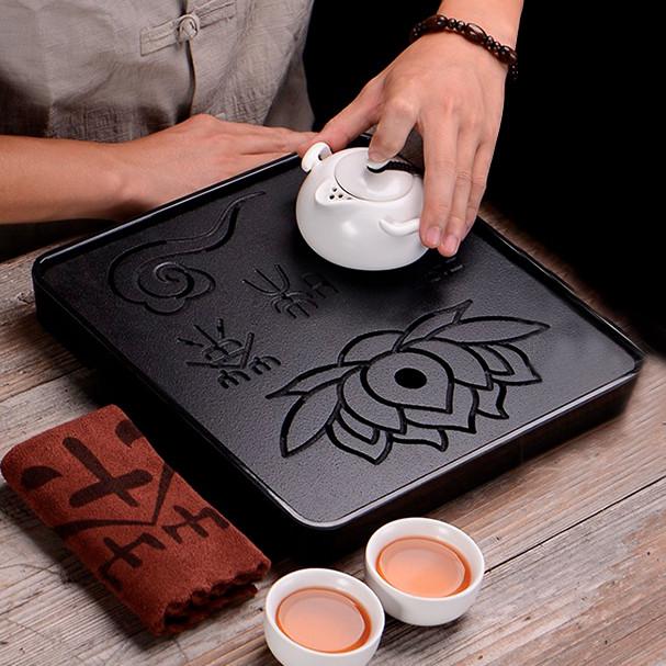 Чабань-доска для чайной церемонии квадратная Lesko #32 бамбуковая 28х28х3,4 см Black (24366559) - фото 2 Чабань-доска для чайной церемонии квадратная Lesko #32 бамбуковая 28х28х3,4 см Black (24366559) - фото 2