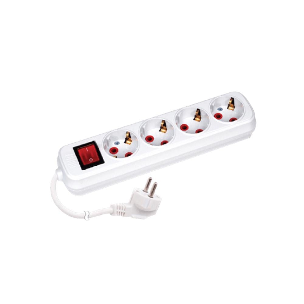 Подовжувач HOROZ ELECTRIC з заземленням та вимикачем 4/3 м 3х1 мм2 16A 250V (200-403-402)