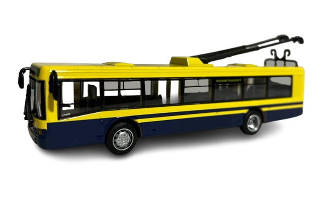 Іграшковий тролейбус Автопром інерційний металопластиковий Жовтий (6407)