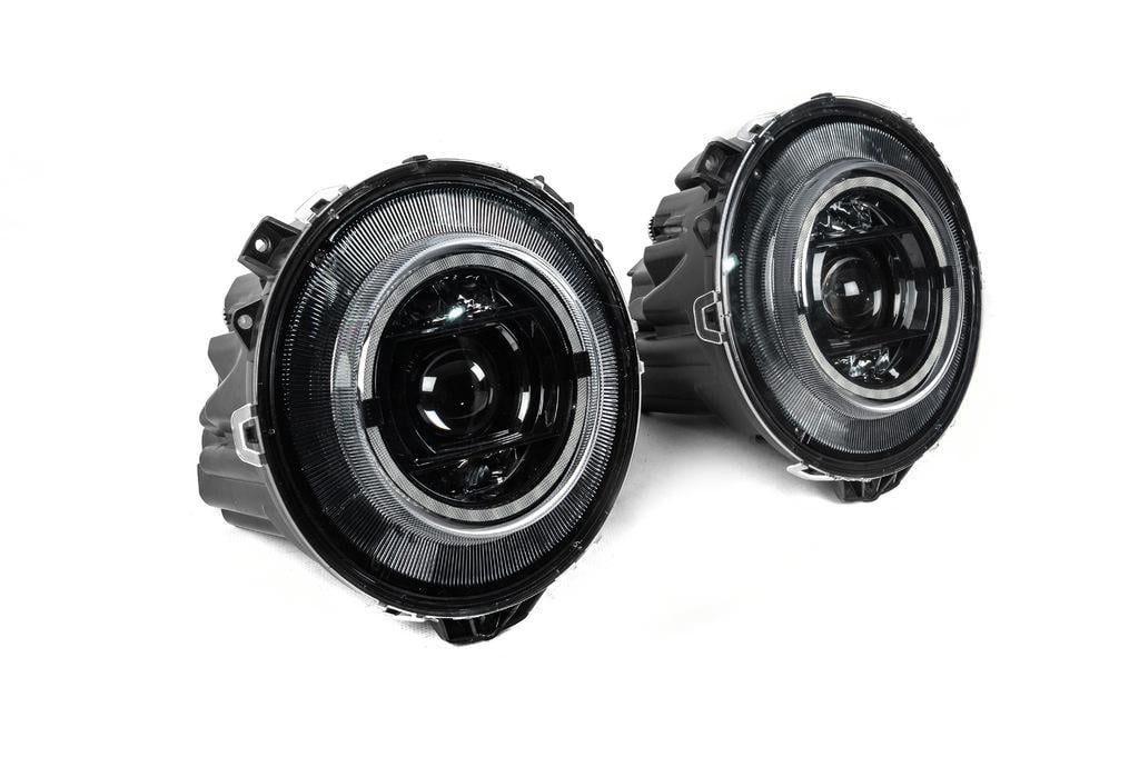 Фары передние GBT Дизайн-2023 Black 2006-2017 для Mercedes G сlass W463 1990-2018 гг. поликарбонат Черный (130144)