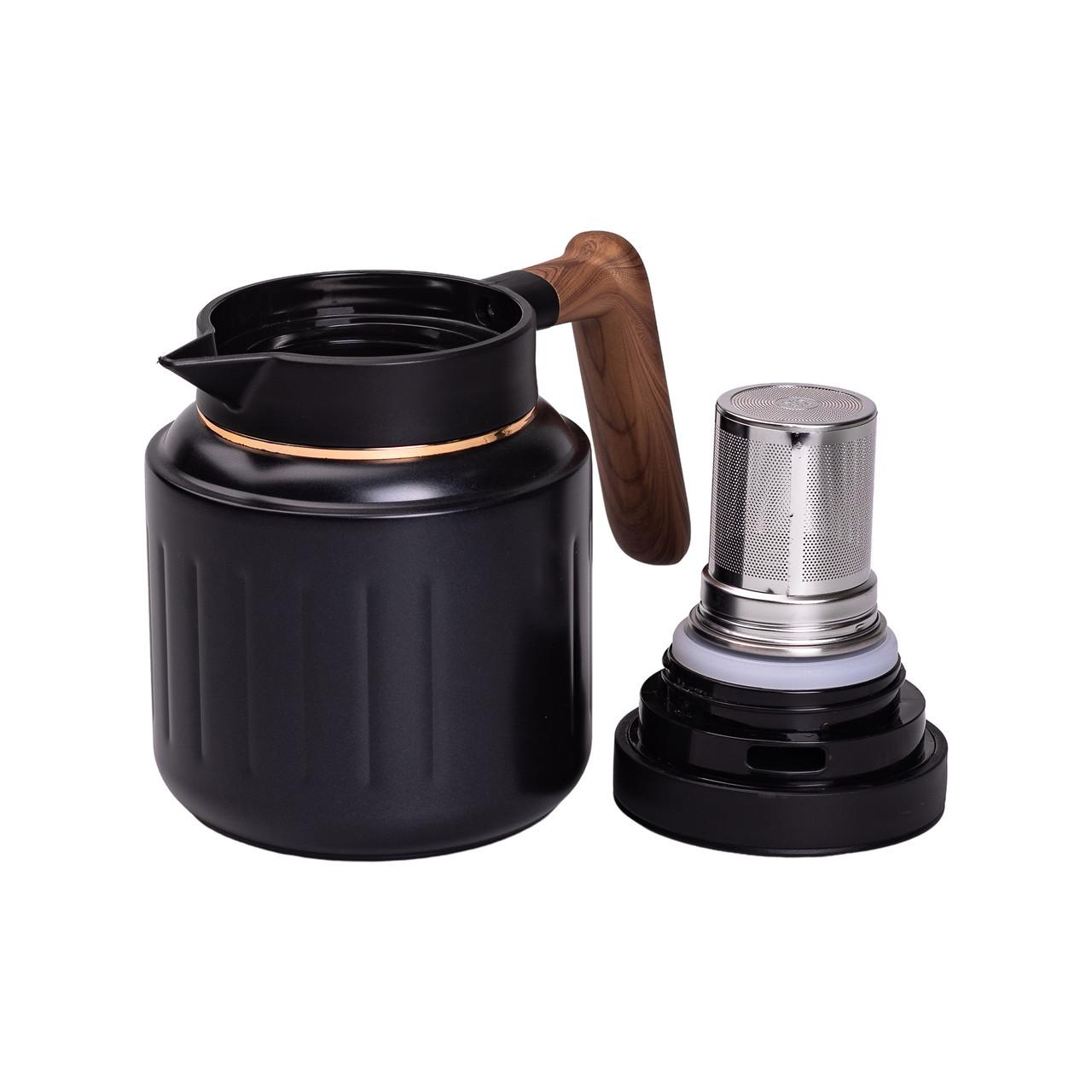 Чайник-термос з індикатором температури та заварником 1 л Чорний (2431237158) - фото 4 Чайник-термос з індикатором температури та заварником 1 л Чорний (2431237158) - фото 4