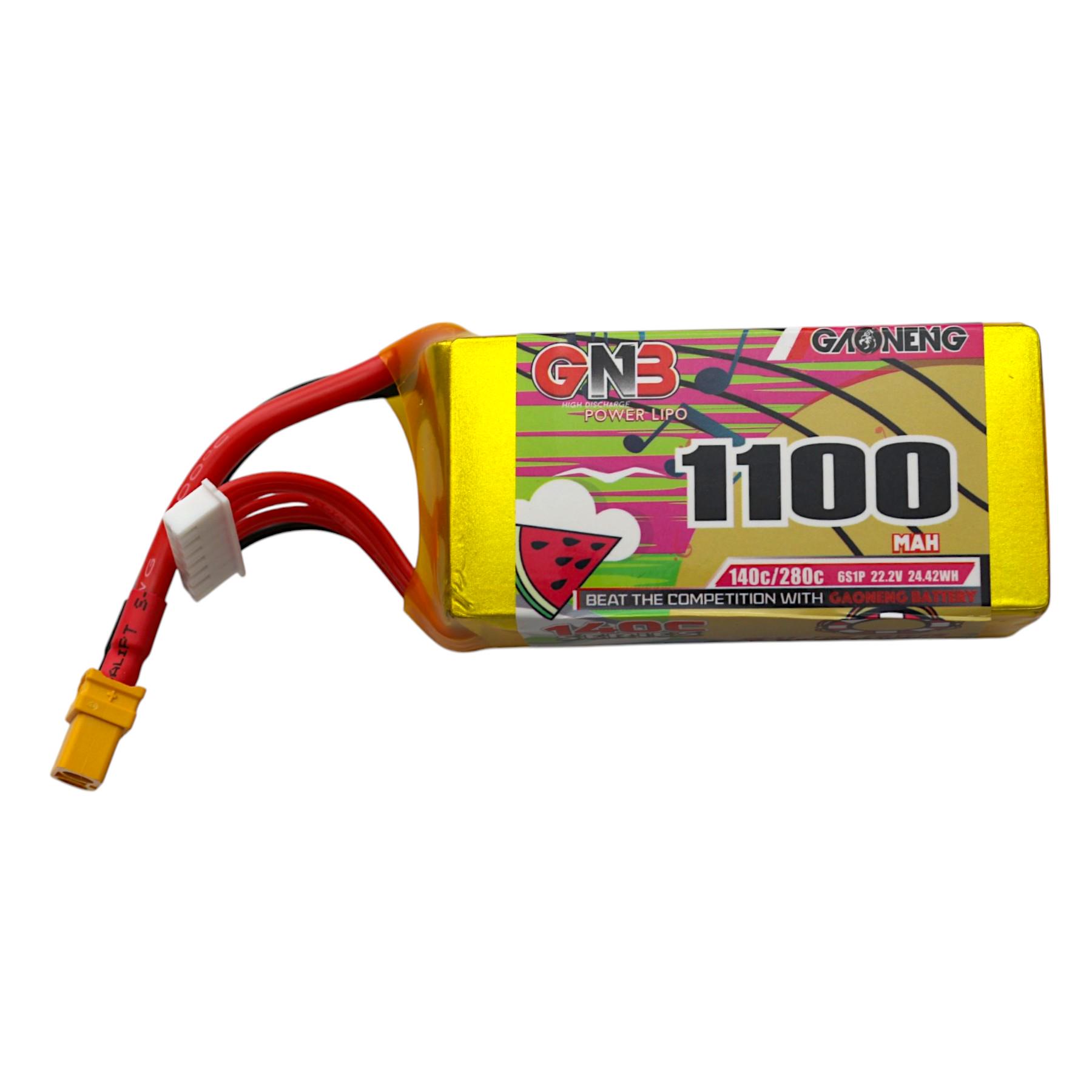 Аккумулятор для дрона Gaoneng GNB LiPo 6S1P 1100 mAh 140C с разъемом XT60 (91465) - фото 2 Аккумулятор для дрона Gaoneng GNB LiPo 6S1P 1100 mAh 140C с разъемом XT60 (91465) - фото 2