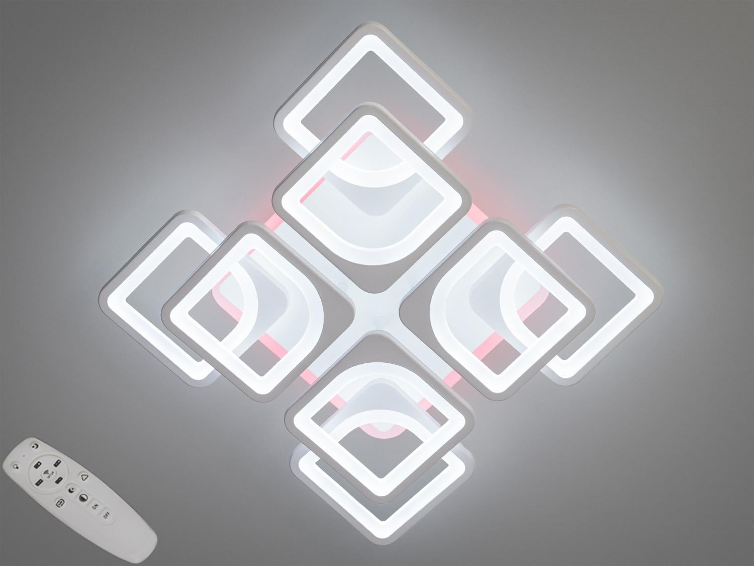 Люстра LED потолочная Diasha HS8060/4+4WH 3col dim 130W Белый