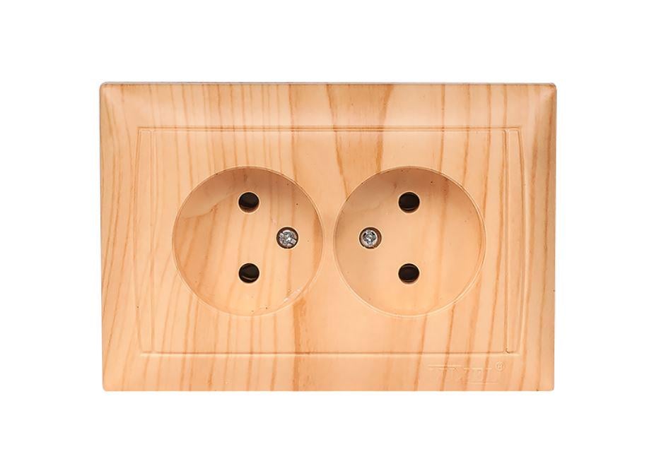 Розетка двойная Luxel Primera Сосна (3807)