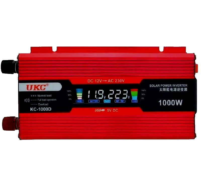 Інвертор автомобільний 12V-220V 1000W з LCD дисплеєм перетворювач напруги UKC (KC-1000D)