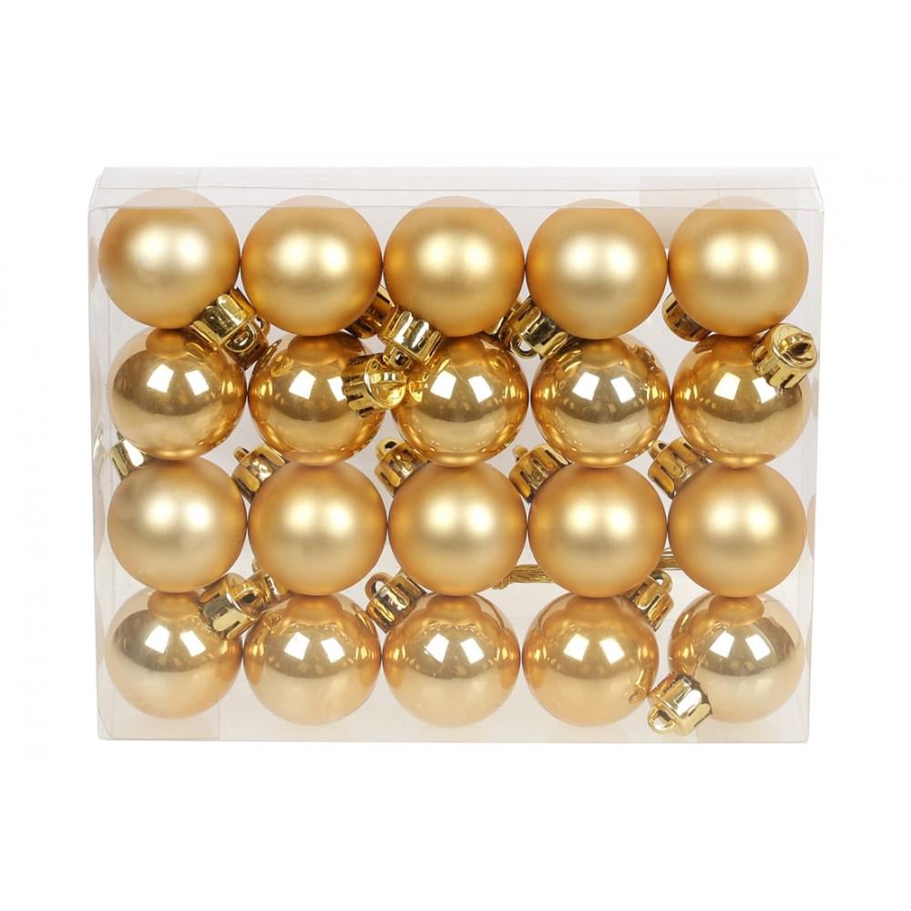 Набор елочных шаров 3 см 21 шт. Золотой (147-288)