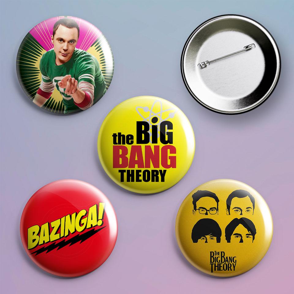 Значки на рюкзак с принтом Big Bang Theory 4 шт.