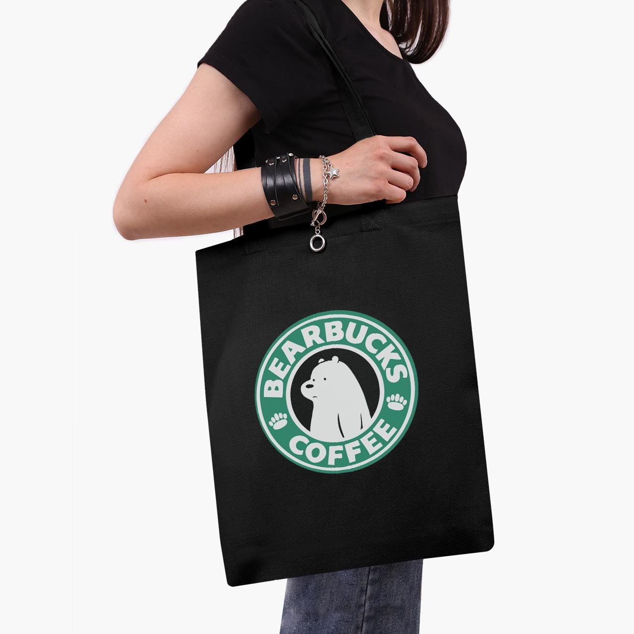 Эко сумка шоппер Белый медведь We Bare Bears 41x35 см Черный (9227-2889-BK)