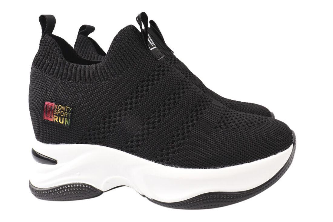 Кросівки жіночі Vikonty з текстилю на платформі р. 38 Чорний (244-21DKH) Кросівки жіночі Vikonty з текстилю на платформі р. 38 Чорний (244-21DKH)