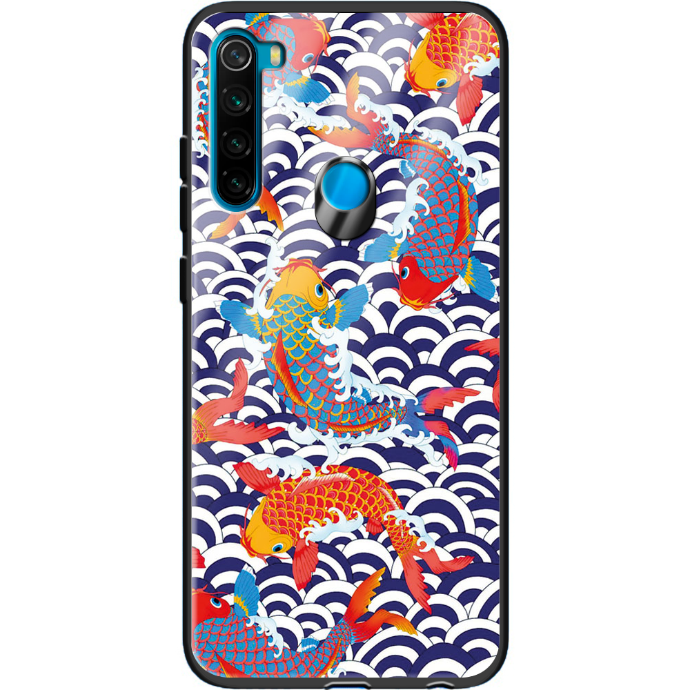 Чехол Boxface Xiaomi Redmi Note 8 Koi Fish Черный силикон со стеклом (38214-up2477-38351)