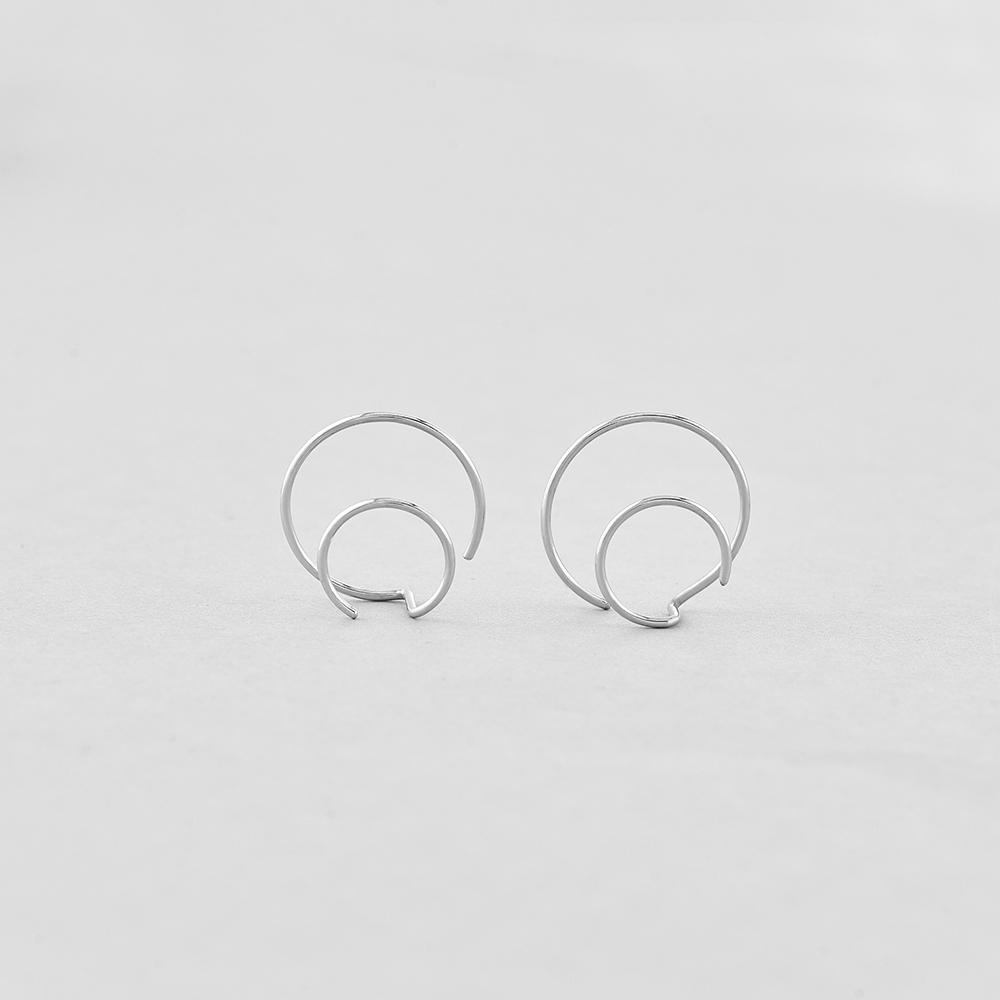Серебряные серьги Minimal Прикосновение (7915)
