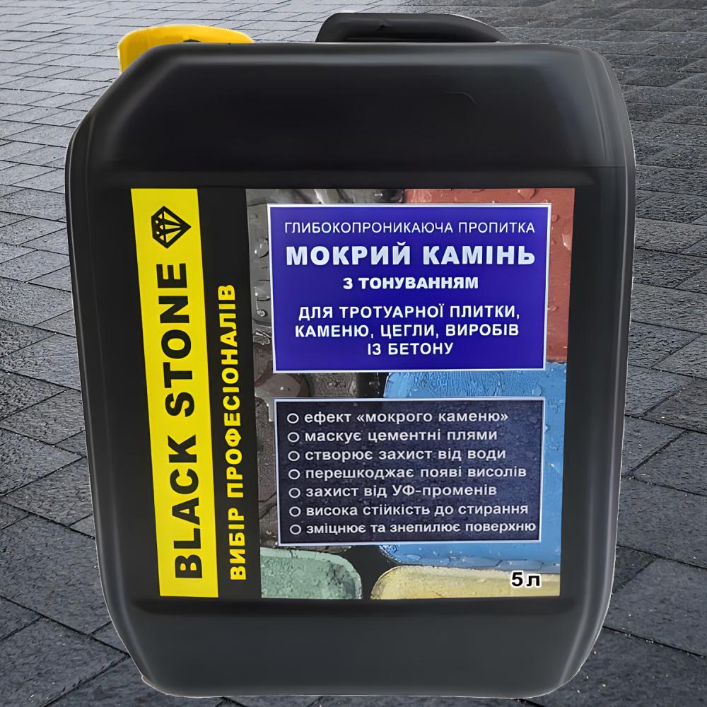 Пропитка защитная Bausto Black Stone против влаги/грязи с тонирующим эффектом для бетона/кирпича/стен 5 л (004576)