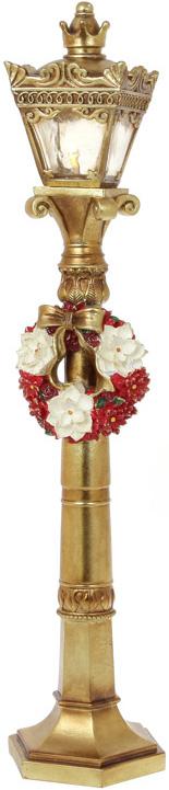 Декоративный фонарь Огонь в Цветах с LED подсветкой 61 см Золотой (BD-837-177)