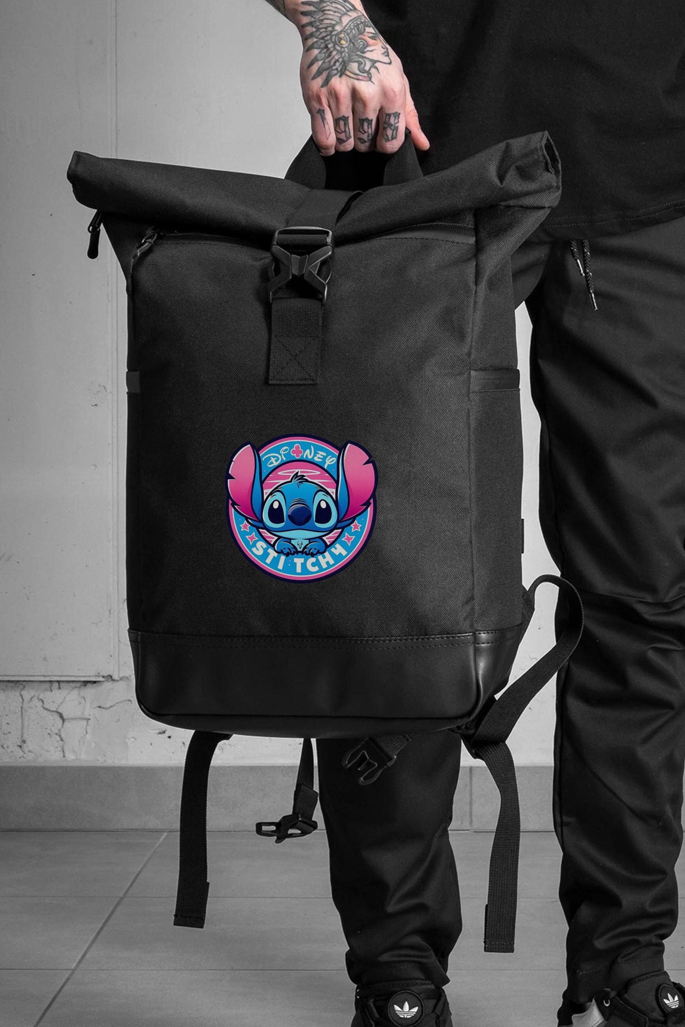 Роллтоп повседневный Without с принтом Стич Black (8055270)